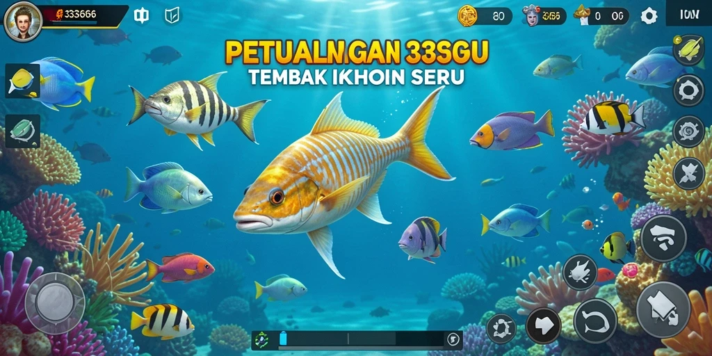 Tangkapan layar dari permainan Tembak Ikan yang mengasyikkan.