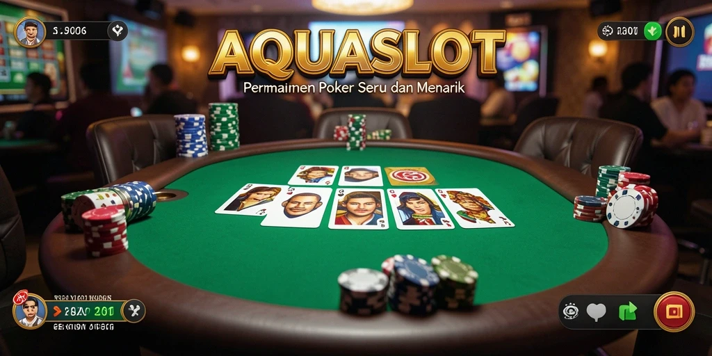 Tampilan gameplay AQUASLOT yang seru dan menegangkan saat bermain Poker.