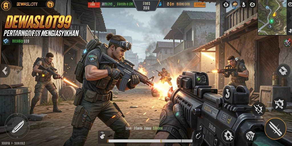 Gameplay menegangkan di arena FPS DEWASLOT99 dengan aksi cepat.
