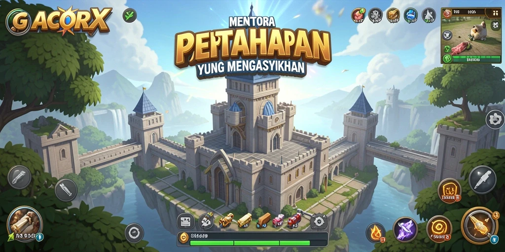 Tampilan gameplay menara pertahanan yang menegangkan di GACORX.