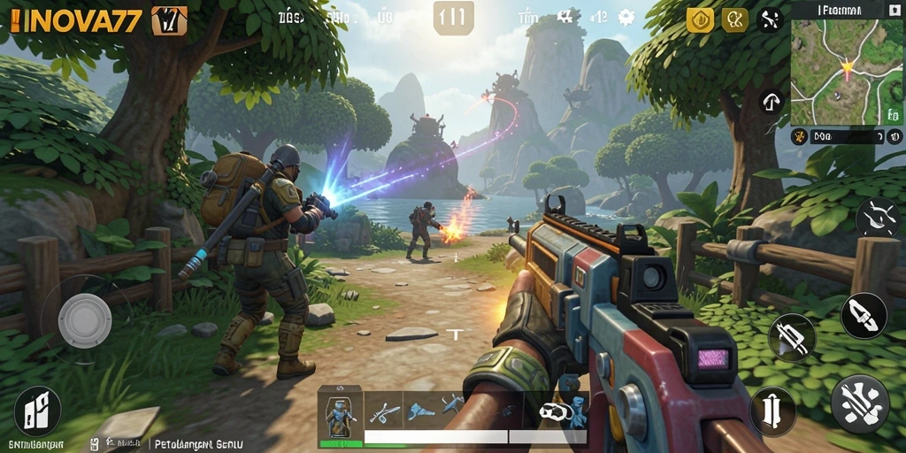 Gameplay mendebarkan dari INOVA77 dalam aksi TPS.