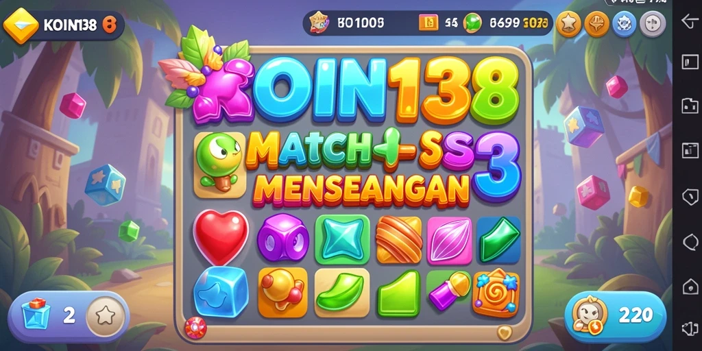 Tampilan gameplay KOIN138 yang menantang dan penuh warna.