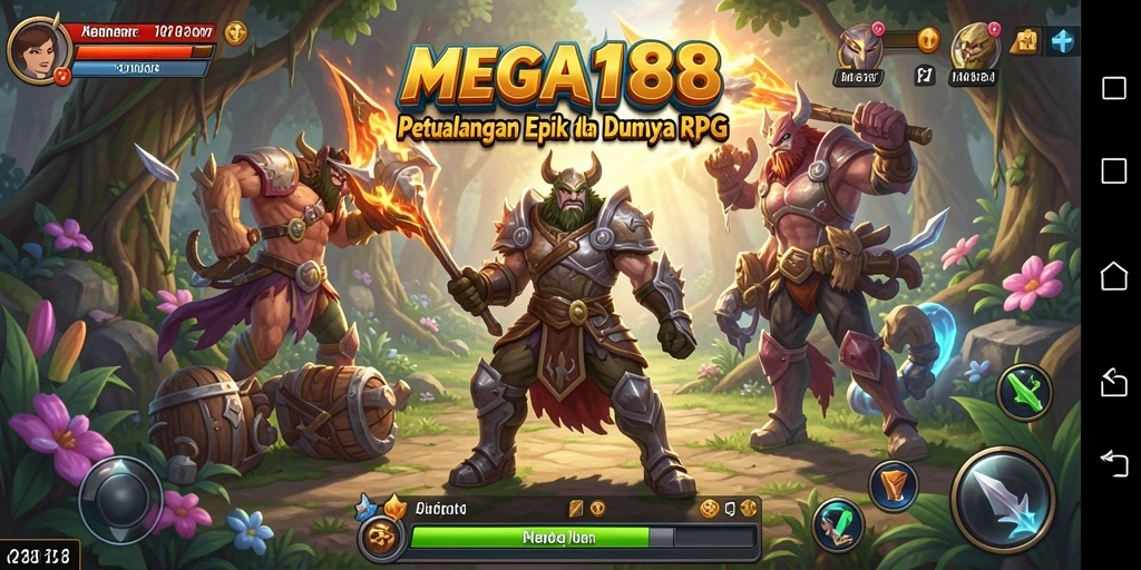 Tampilan menakjubkan dari gameplay RPG di MEGA188.