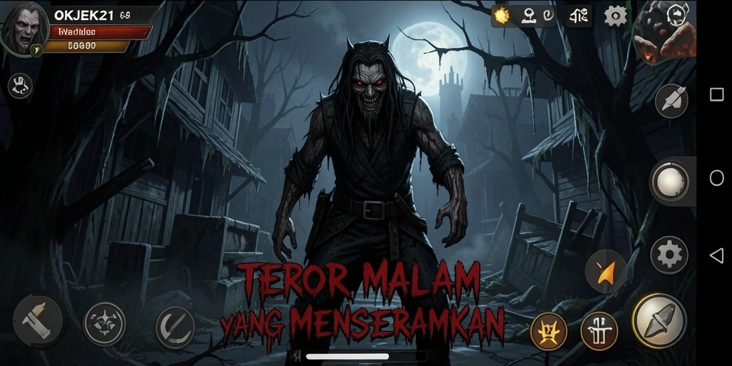 Screenshot utama dari gameplay yang menegangkan di OKJEK21.