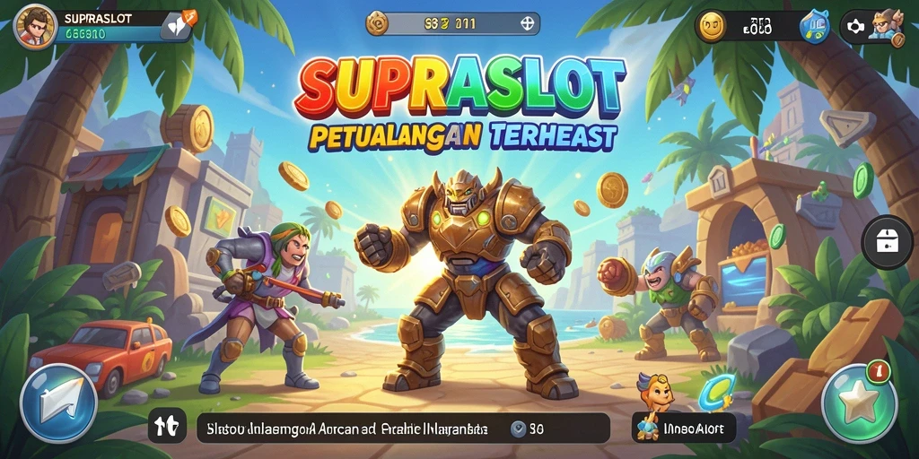 Screenshot gameplay SUPRASLOT menampilkan slot yang berwarna-warni dan mengasyikkan.