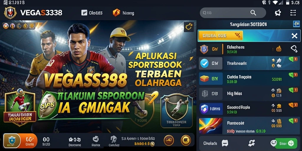 Tampilan antarmuka aplikasi VEGAS338 yang menarik untuk taruhan olahraga.